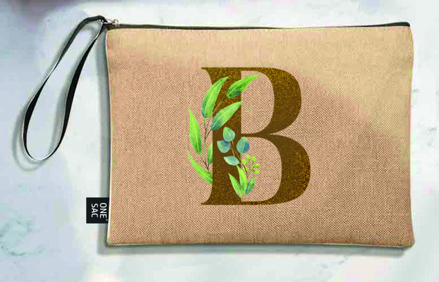Bolso de mano letra b una pieza (diseño variado) (25×18×1 )